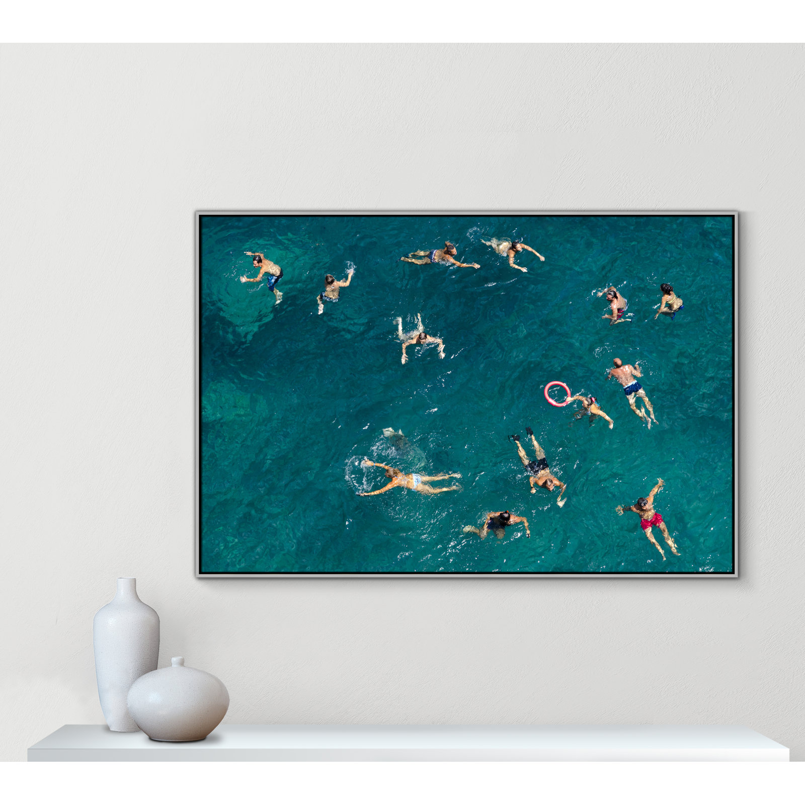 Tonti - Photograph Print, Silver Framed Canvas, 41.5" H x 61.5" W x 2" D