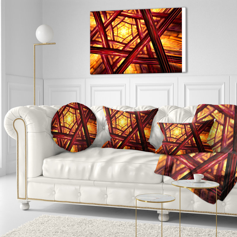 Fractal Mandala Design - coussin imprimé abstrait
