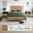 Ethan Solid Wood Platform Bed with Headboard, Rustic Bed Frame-652529527-620431629