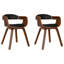  Ensemble de 6 chaises de salle à manger en simili cuir noir et naturel, bois cintré-1376371585-1357934028