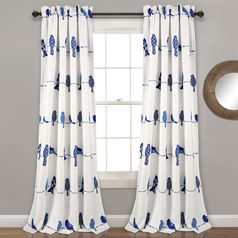 Paire de rideaux obscurcissant et isolant avec passe-tringle, L 52 po x L 95 po, Bleu marine