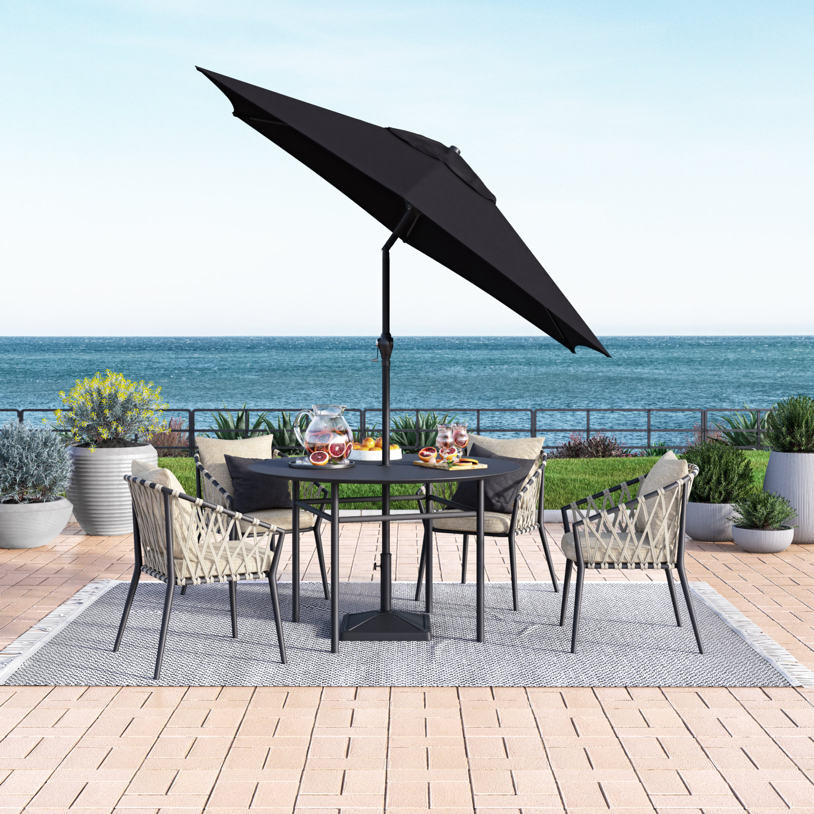 Toscana 9' Umbrella, Navy Blue