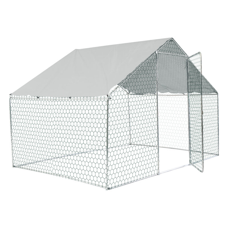 Spacieux enclos à poulets de 10 x 6 x 6 pi - cage en métal pour le confort de la volaille et 10 * 6 * 6 pieds pour un abri confortable et sécuritaire