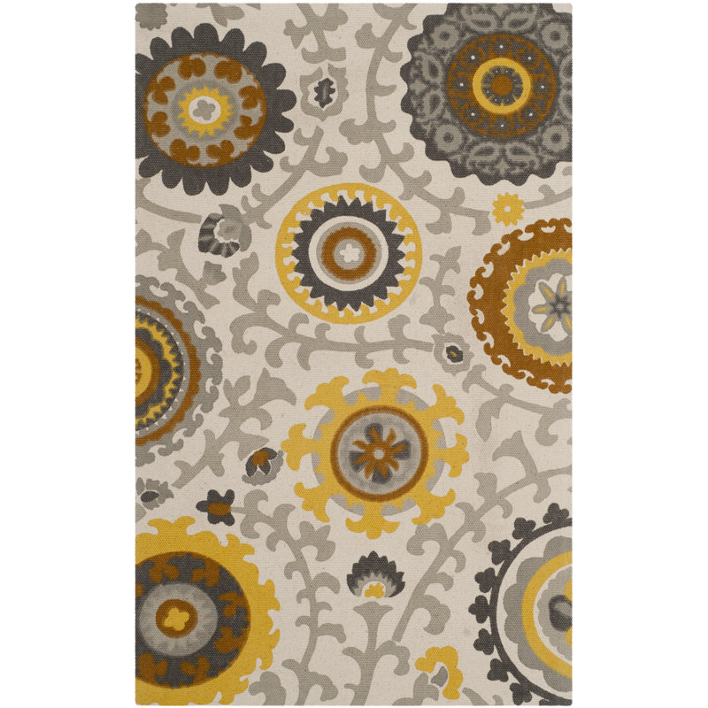Tapis en coton tissé à la main Centerburg, Rectangle 2 pi 3 po x 3 pi 9 po