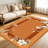 Warm Camel Blossom Frame   area rugs for Living Room, Soft and Comfortable, Suitable for all seasons, easy to maintain, machine washable Indoor floor mat, Under Table Farmhouse suitable for Bedroom, Dining Room, Study,  Balcony, Home Decor Patio-1880409566