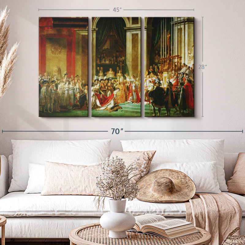 "Le couronnement de Napoléon" sur toile, H 45 po x l 28 po
