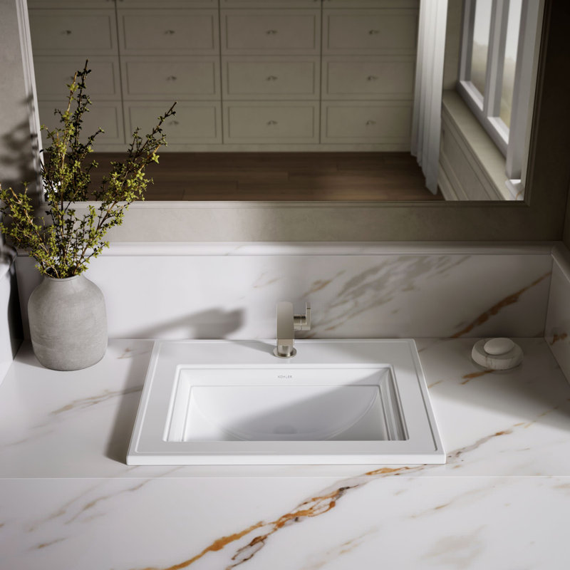 Memoirs® Stately Drop-in Bathroom Sink, White, Single Hole