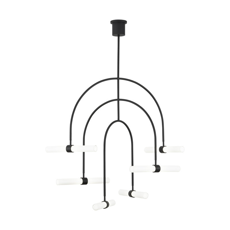 Calumn 6 - Light LED Chandelier, Nightshade Black
