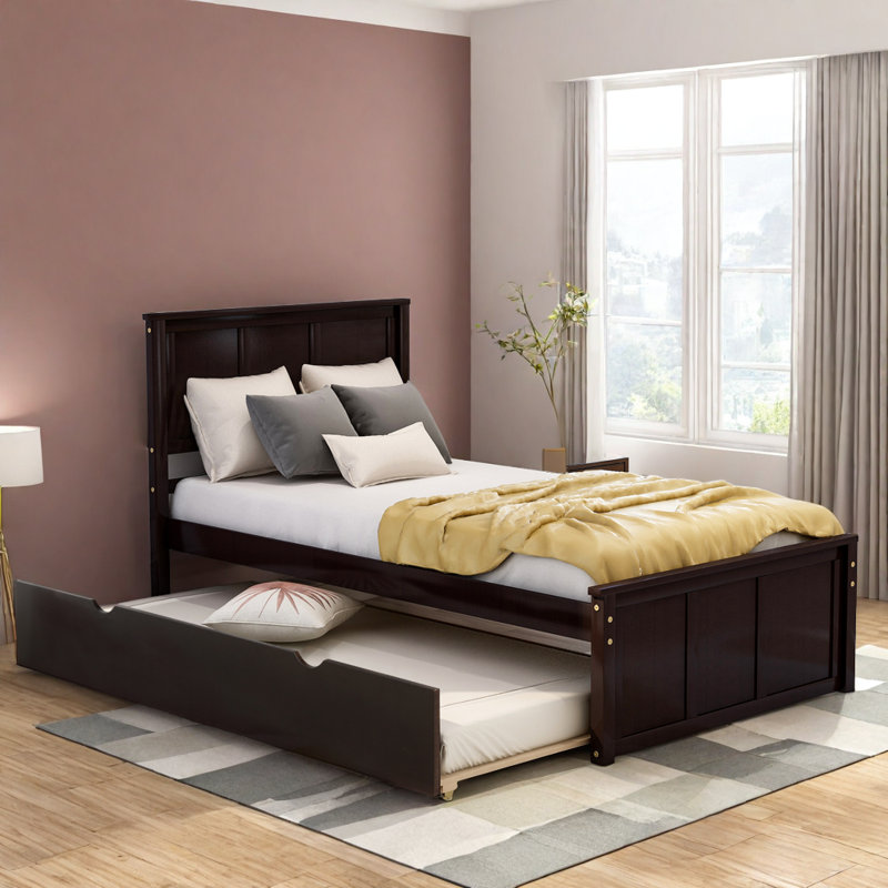 Abram Twin Solid Wood Bed, Espresso