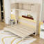 Lit escamotable en bois avec armoires de rangement-1140946019