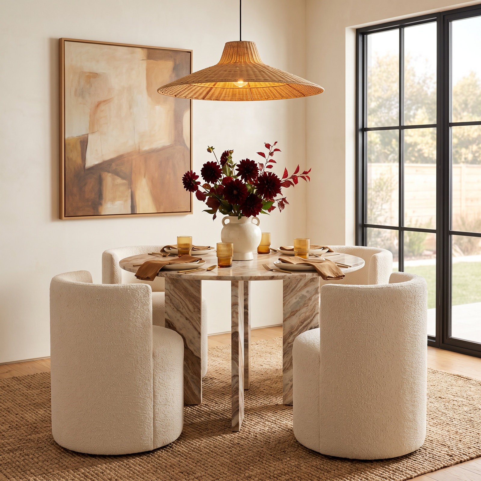 42" Marble Dining Table
