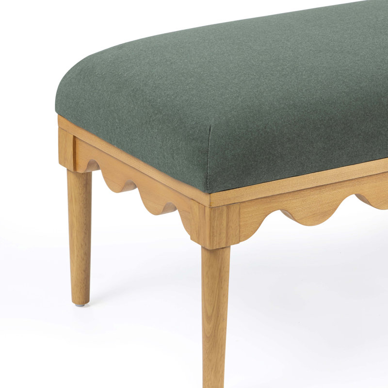 Oodle Green Vegan Mohair Bench, Green