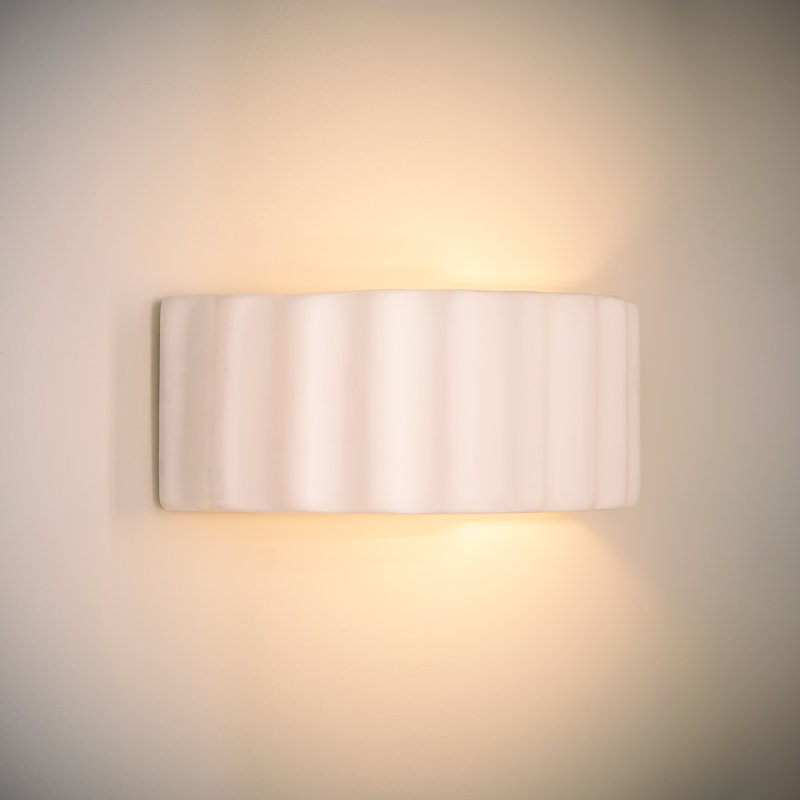 Ceramic Flush Mounted Sconce, No, White
