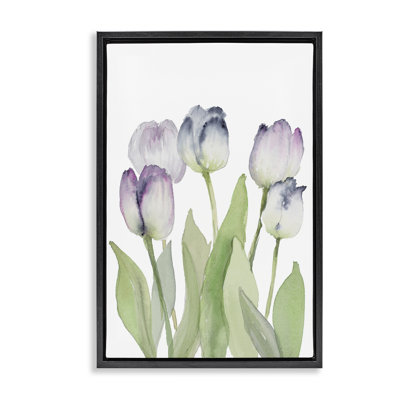 Toile flottante encadrée «Soft Garden Tulips» par Lanie Loreth
