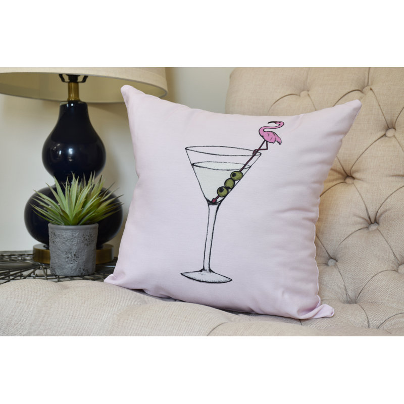 Palm Beach Reversible Throw Pillow, Pale Pink, 20"x20"