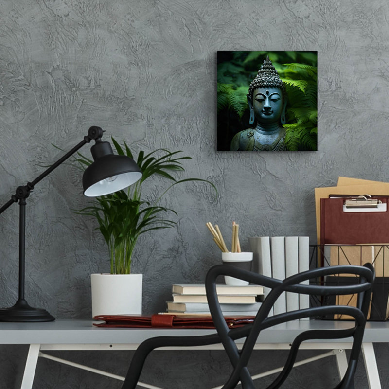 «Buddha 1» par Cameron Gray, art mural en verre acrylique, H 12 po x l 12 po