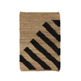 Striped Flatweave Rectangle 8' x 10' Hemp Area Rug in Black/Brown