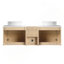 Meuble-lavabo mural 60 po avec lavabo d'art en céramique et 1 tablette de rangement, porte à fermeture en douceur