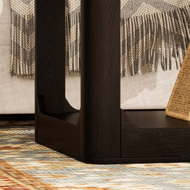 Ensemble de 3 tables basses de salon de style moderne avec beaucoup d'espace de rangement et des bords lisses et arrondis pour une utilisation polyvalente dans n'importe quel espace.