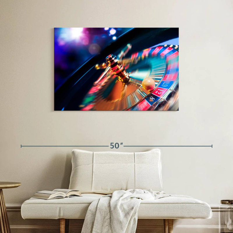Senne Spinning Neon Roulette, 26" H x 39" W