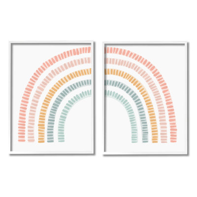 A2-666-Framed Patterned Rainbow Arches Framed On Wood 2 Pieces by Lil' Rue Print -  Stupell Industries, a2-666_wfr_2pc_11x14