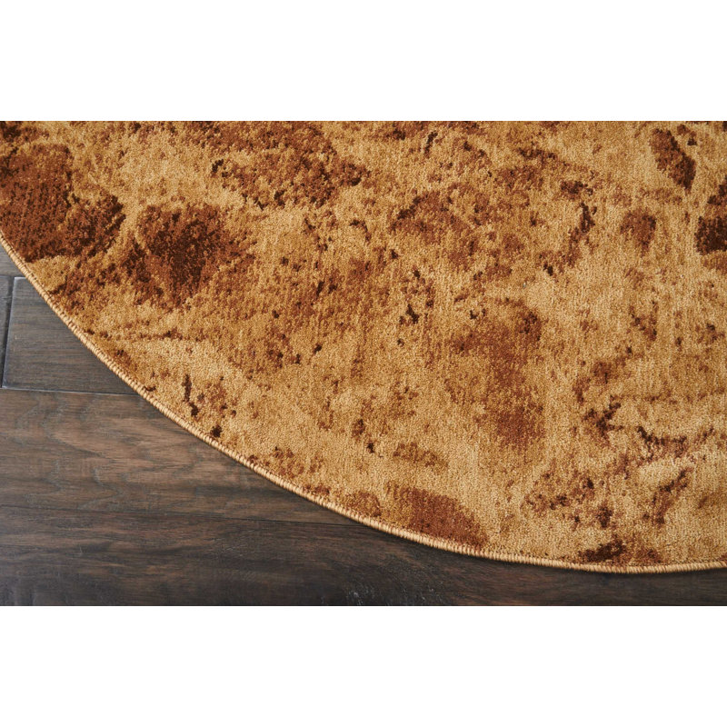 Tapis contemporain au lait Anastasia, Rond 5 pi 6 po