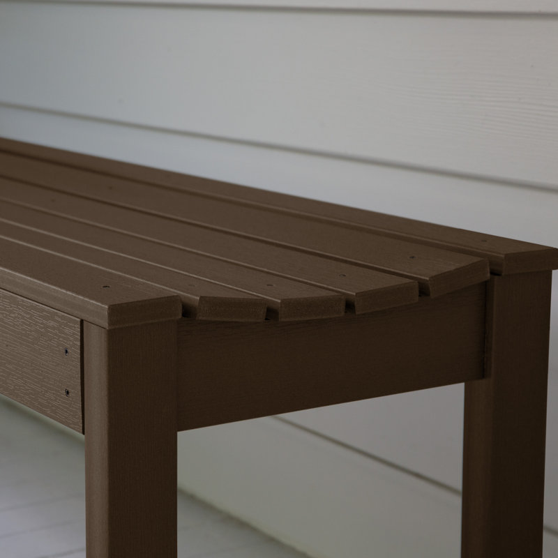 Banc d'extérieur en plastique recyclé Arbnora, H 17,3 po x l 56,8 po x P 15,8 po, Gland de chêne vieilli