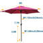 Parasol d'extérieur 9 pi en bourgogne - Facile à nettoyer, auvent de patio stable avec évent