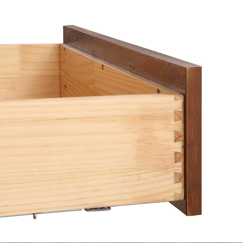 Markham 48'' W Single Vanity, White Quartz, Satin Brass, Walnut