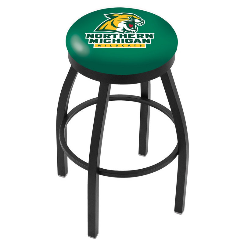 NCAA Swivel 25" Counter Stool, Black Wrinkle, Northern Michigan University