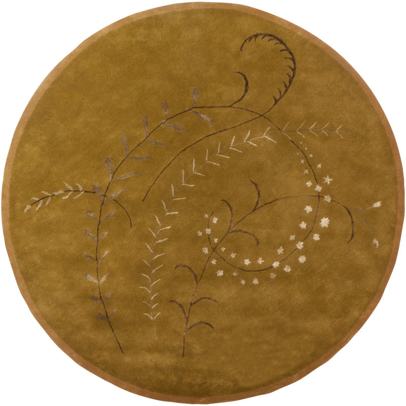 Wool Floral Indoor Rug, Round 7'9"
