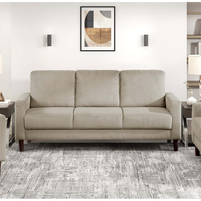 Canapé rembourré moderne et moderne avec coussins confortables, structure en bois massif et design élégant pour la détente et le divertissement dans le salon