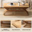 Table basse de style Mid-Century moderne, table d'appoint rectangulaire en bois 43,3 po avec base en bambou tissé - Table basse rustique Boho