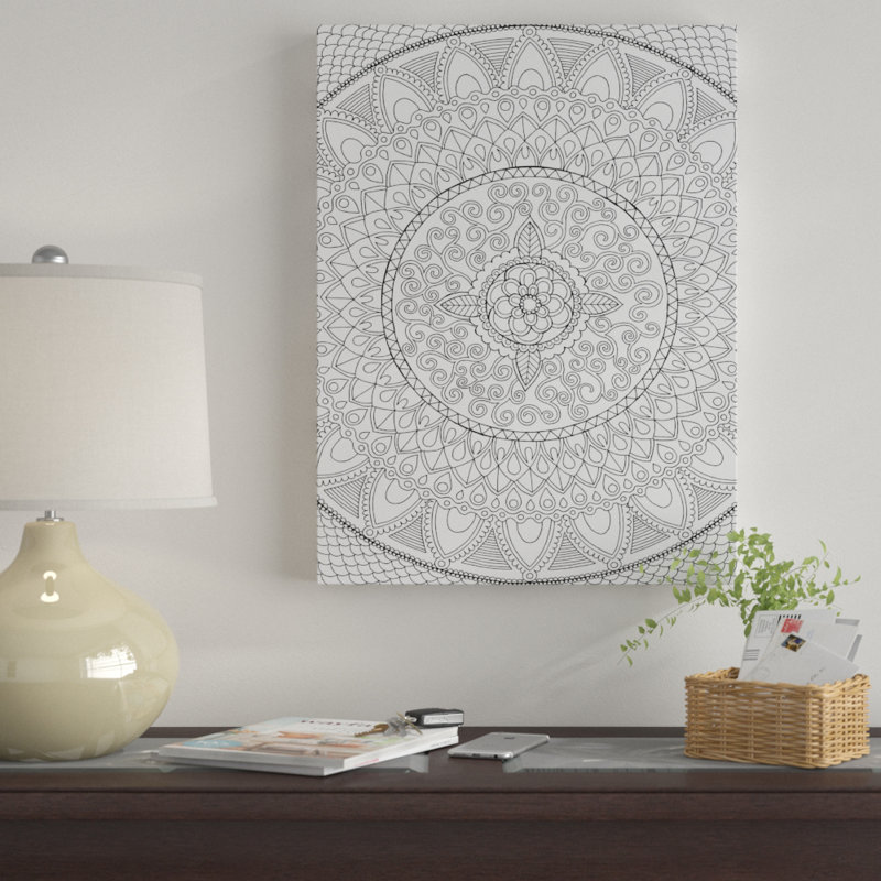 « pétales mandala », impression sur toile tendue, H 19 po x l 14 po x P 2 po