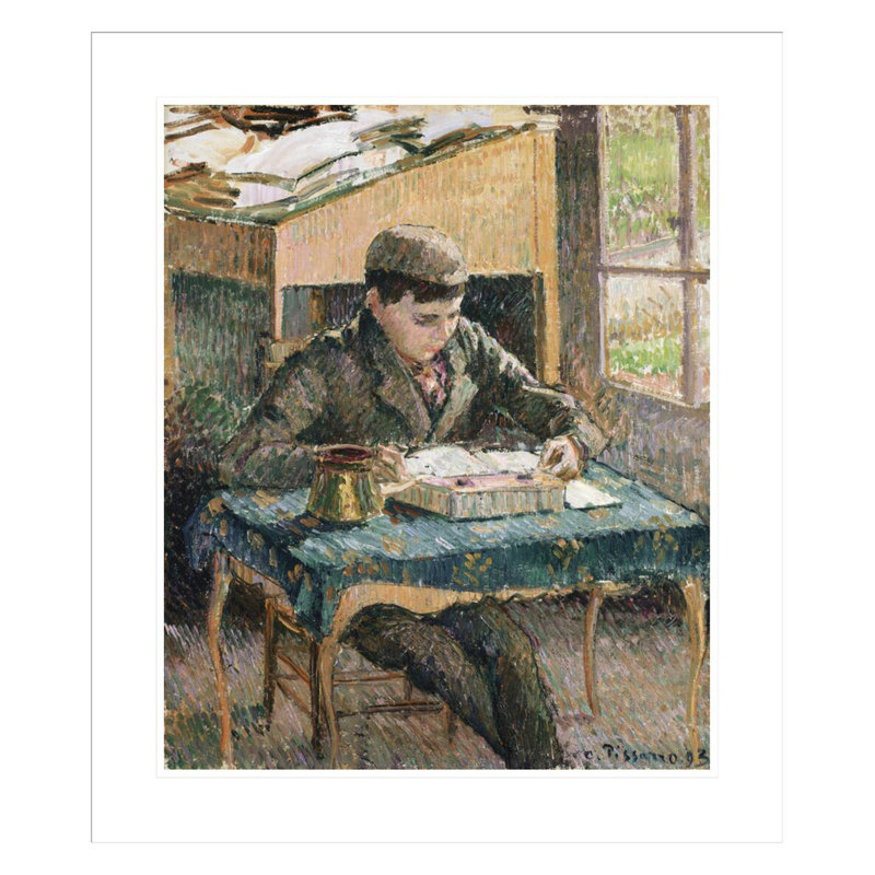 Portrait de Rodo lisant par Camille Pissarro, impression giclée sur cadre, 27.21" H x 23.5" W