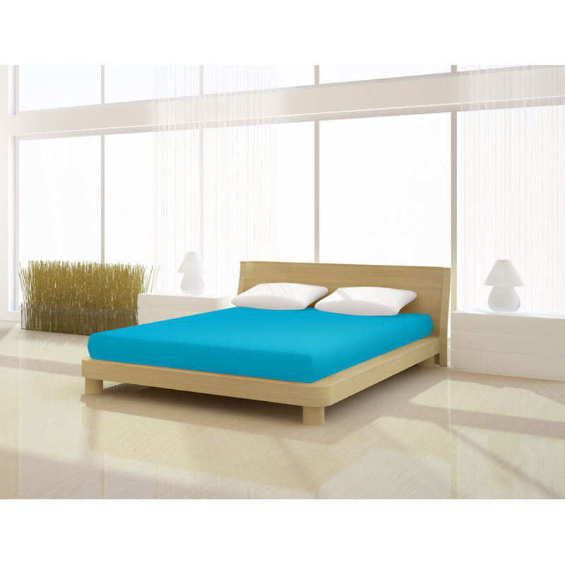 Bernardo Cotton Blend Fitted Sheet, 180 - 200cm x 200 - 220cm, Dark blue