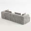 Canapé modulaire désossé en mousse double, canapé modulaire 2 pièces de 96 po à accoudoirs arrondis, confort semblable à un nuage, emballage compressé-1554855678
