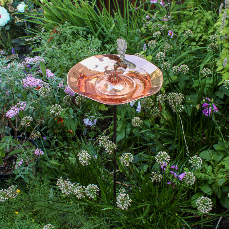 Hummingbird Birdbath with Stake
