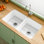 Évier de cuisine double encastré en argile réfractaire de 32 po x l 19 po, montage double encastré blanc, 4 accessoires personnalisés inclus