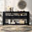U_STYLE 61.5'' Large Entryway Table With 4 Drawers,Painted Console Table With 3-Tier Open Shelves And Metal Handles,Versatile Hallway Sofa Table For Living Room, Bedroom, Foyer And Kitchen-991748254