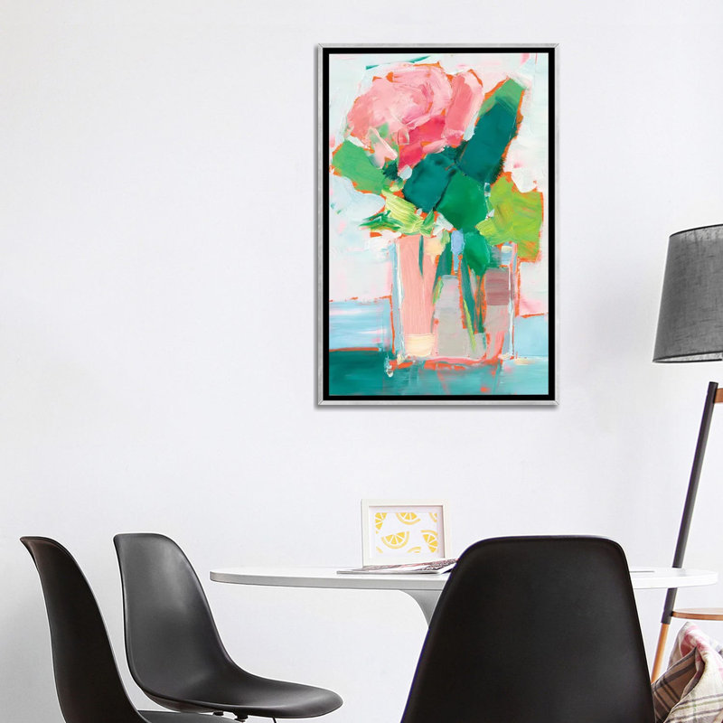 «Cut Flowers II» par Ethan Harper - reproduction d'art, Toile avec cadre argenté, Pas de tapis, H 40 po x l 26 po x P 1,5 po