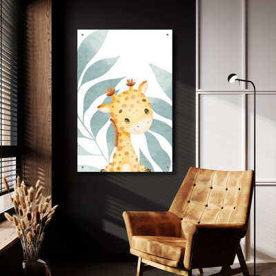 «Safari Baby Giraffe» par Petals Prints Design, art mural en verre acrylique