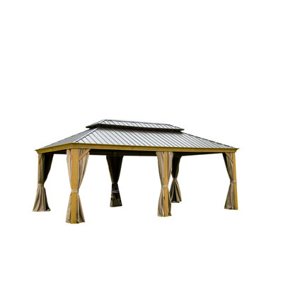 Gazebo 14X20ft With Galvanized Steel & Aluminium Large Metal Roof Aluminium,