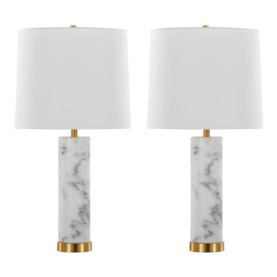 Marbella 26" Marble Table Lamp - Set of 2