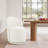 Upholstered Modern Beige Chenille Barrel Swivel Side Dining Chair-111969058