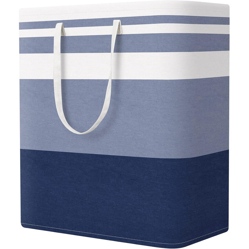 Panier à linge pliable dégradé bleu 100l avec poignées