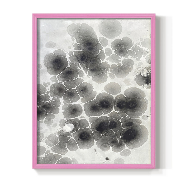 Reproduction encadrée Marbrant - bois massif, H 11 po x l 12 po, Rose