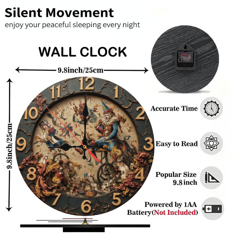 Horloge ornée de clown
