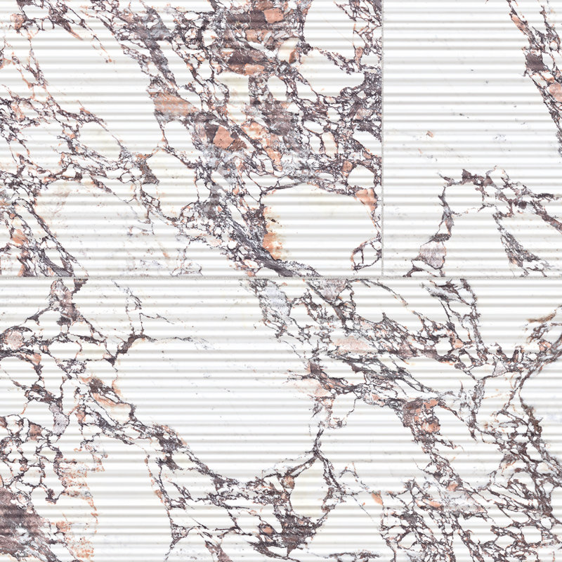 Touche Pleated Deco 23-1/2 In. X 47-1/8 In. Porcelain Floor And Wall Tile