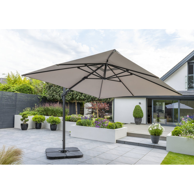 Aabid Royce Executive 3m Square Cantilever Parasol, Soft Grey